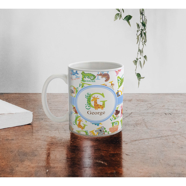 Animal Alphabet Personalized Coffee Mug - Lifestyle