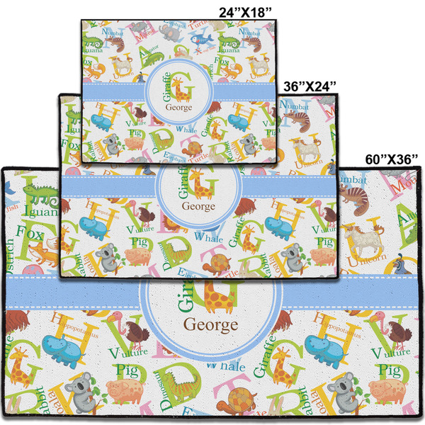 Animal Alphabet Personalized Door Mat - Group Parent IMF