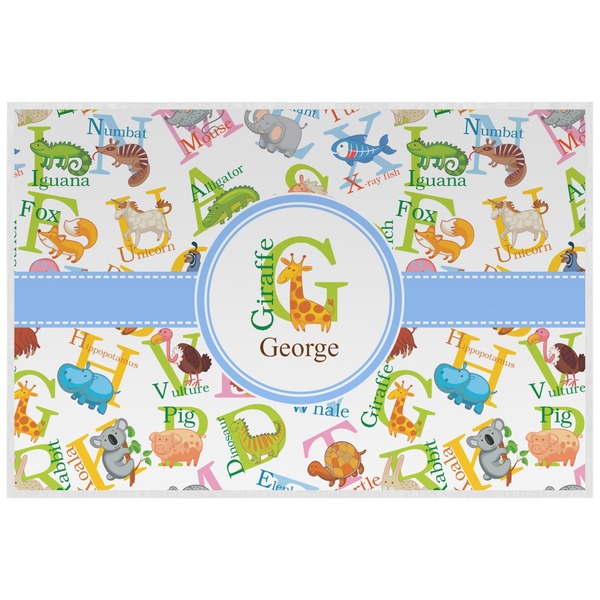 Custom Animal Alphabet Laminated Placemat w/ Name or Text