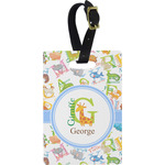 Animal Alphabet Plastic Luggage Tag - Rectangular w/ Name or Text