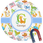 Animal Alphabet Round Fridge Magnet (Personalized)