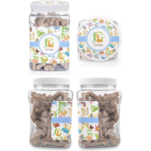 Animal Alphabet Pet Treat Jar - Multiple Angles