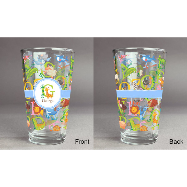 Animal Alphabet Pint Glass - Full Fill w Transparency - Approval