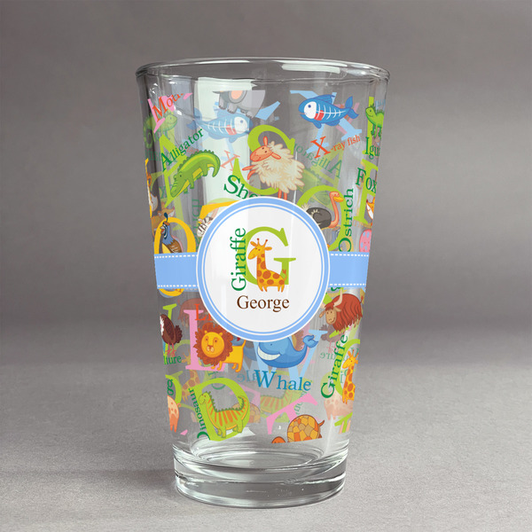 Custom Animal Alphabet Pint Glass - Full Print (Personalized)