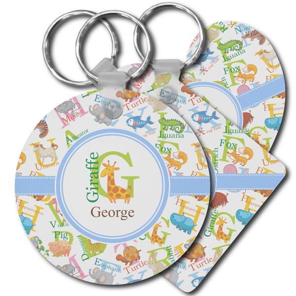Custom Animal Alphabet Plastic Keychain (Personalized)