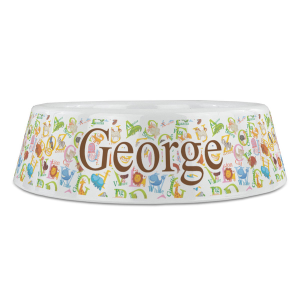 Animal Alphabet Plastic Pet Bowls - Large - FRONT