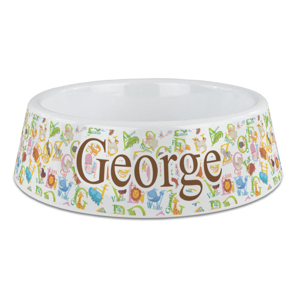 Custom Animal Alphabet Plastic Dog Bowl - Large (Personalized)
