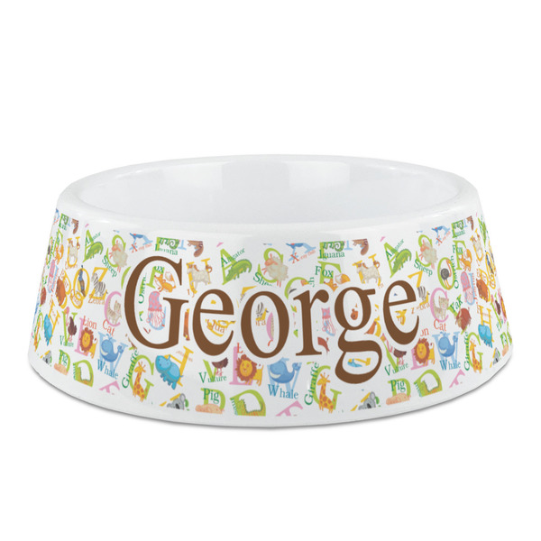 Custom Animal Alphabet Plastic Dog Bowl - Medium (Personalized)