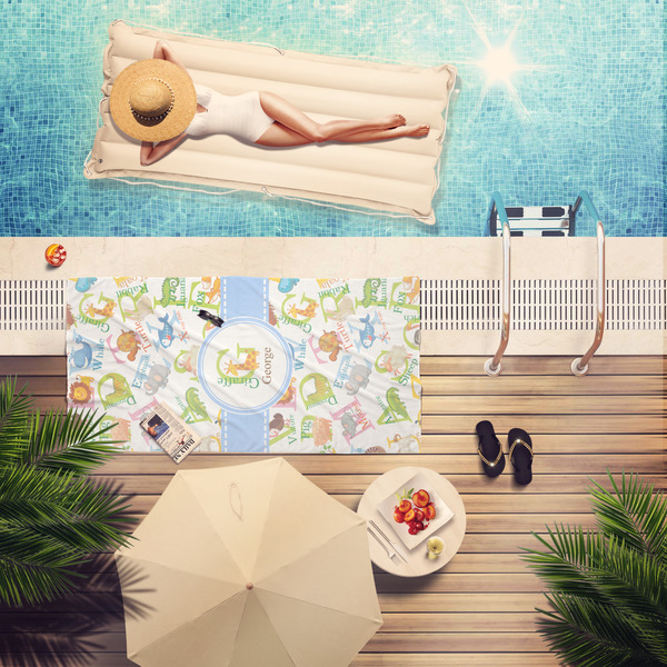 Animal Alphabet Pool Towel Lifestyle