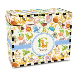 Animal Alphabet Wood Recipe Box - Full Color Print (Personalized)