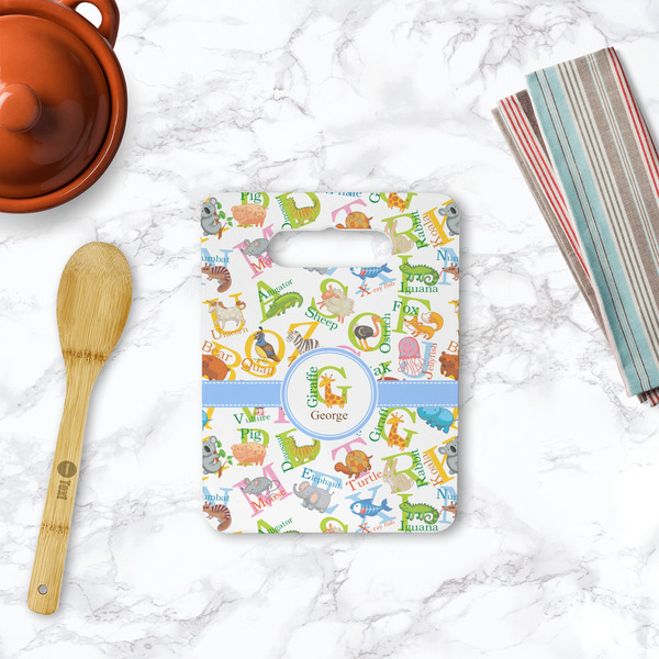 Animal Alphabet Rectangle Trivet with Handle - LIFESTYLE
