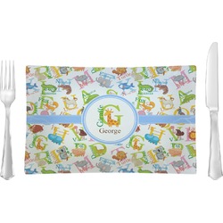 Animal Alphabet Glass Rectangular Lunch / Dinner Plate (Personalized)