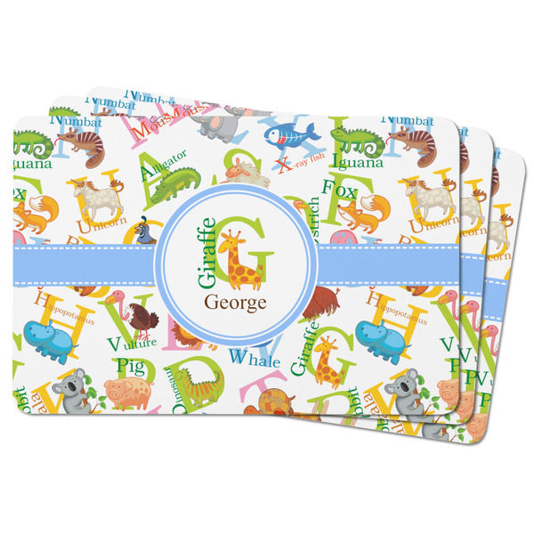 Animal Alphabet Rectangular Fridge Magnet - THREE