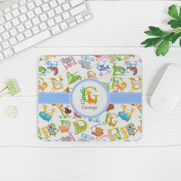Animal Alphabet Rectangular Mouse Pad - LIFESTYLE 2