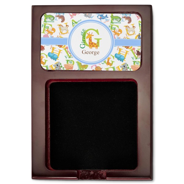 Animal Alphabet Red Mahogany Sticky Note Holder - Flat