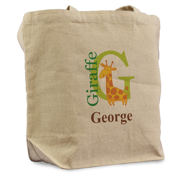Custom Animal Alphabet Reusable Cotton Grocery Bag - Single (Personalized)