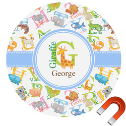 Animal Alphabet Round Car Magnet - 10" (Personalized)