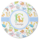 Animal Alphabet Round Rubber Backed Coaster (Personalized)