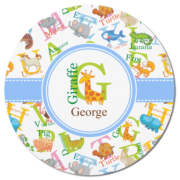 Animal Alphabet Round Fridge Magnet - FRONT