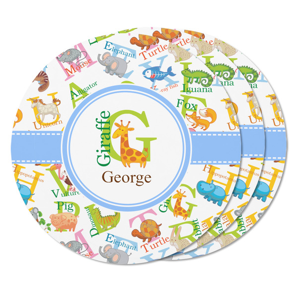 Animal Alphabet Round Fridge Magnet - THREE