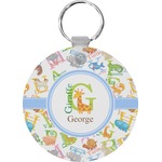 Animal Alphabet Round Plastic Keychain (Personalized)