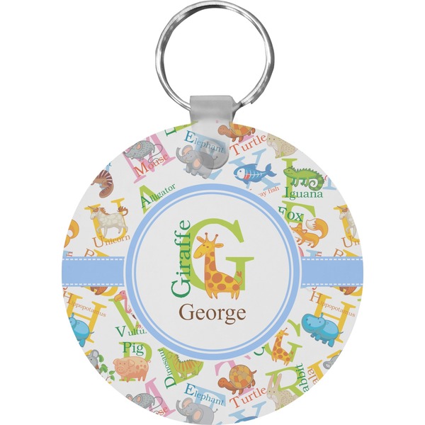 Animal Alphabet Round Keychain (Personalized)