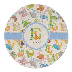 Animal Alphabet Round Linen Placemat (Personalized)