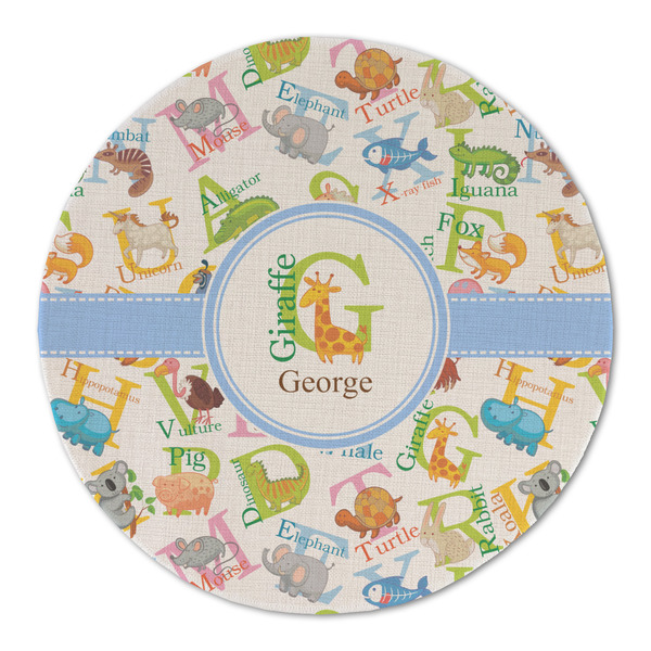 Custom Animal Alphabet Round Linen Placemat (Personalized)