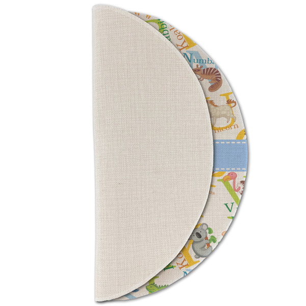 Animal Alphabet Round Linen Placemats - HALF FOLDED (single sided)