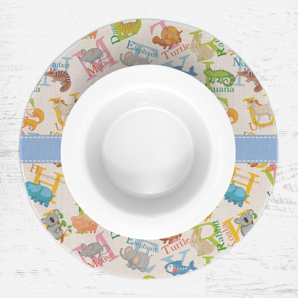 Animal Alphabet Round Linen Placemats - LIFESTYLE (single)