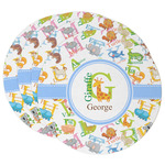 Animal Alphabet Round Paper Coasters w/ Name or Text