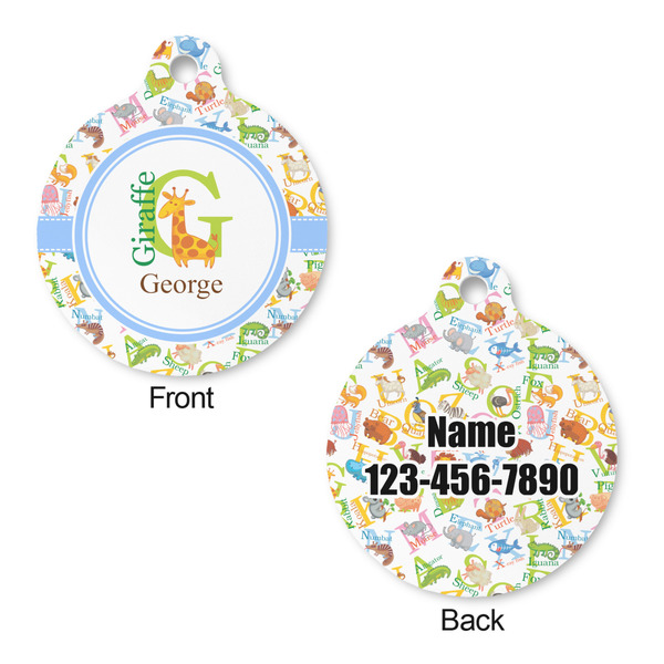 Animal Alphabet Round Pet ID Tag - Large - Approval