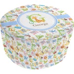 Animal Alphabet Round Pouf Ottoman (Personalized)