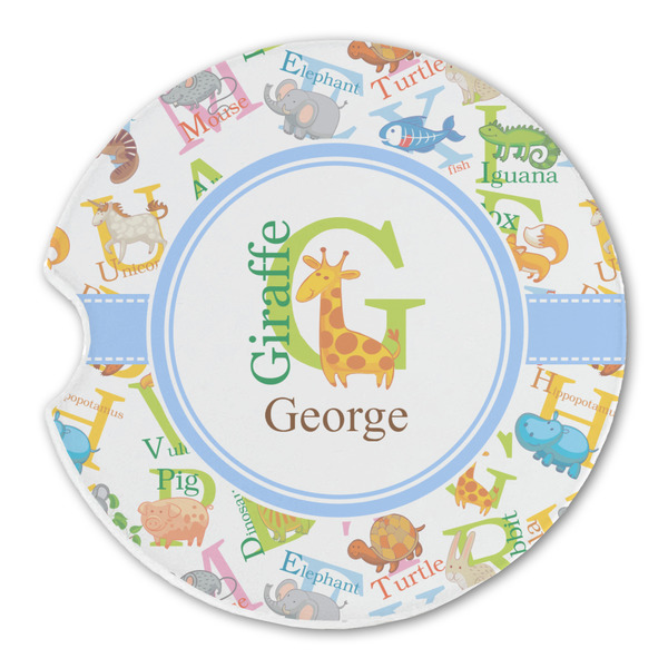 Custom Animal Alphabet Sandstone Car Coaster - Single (Personalized)