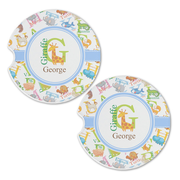 Animal Alphabet Sandstone Car Coasters - Set of 2
