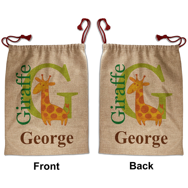 Animal Alphabet Santa Bag - Front and Back