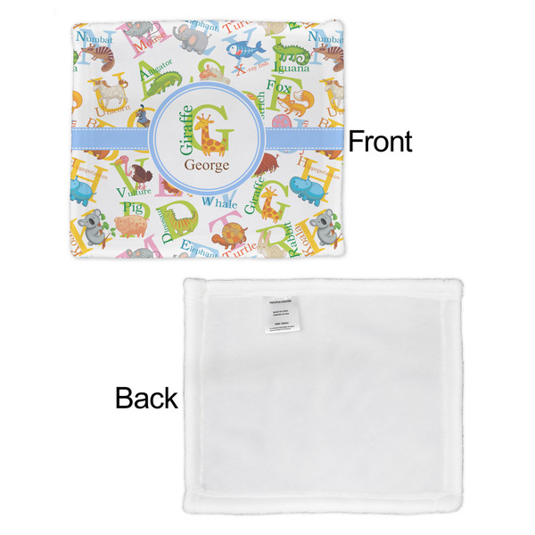 Animal Alphabet Security Blanket - Front & White Back View