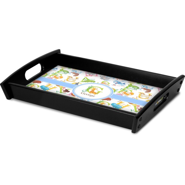 Animal Alphabet Serving Tray Black - Corner