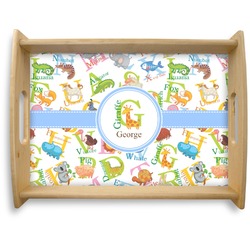 Animal Alphabet Natural Wooden Tray - Large (Personalized)
