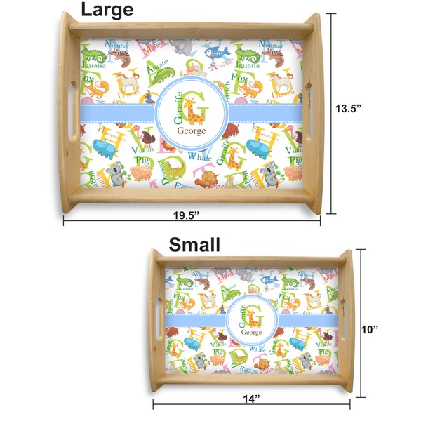 Animal Alphabet Serving Tray Wood Sizes