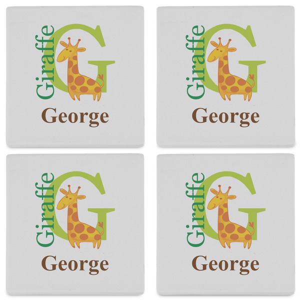 Animal Alphabet Set of 4 Sandstone Coasters - See All 4 View