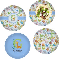 Animal Alphabet Set of 4 Glass Lunch / Dinner Plate 10" (Personalized)