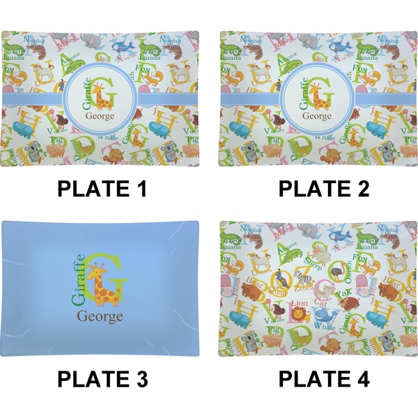 Animal Alphabet Set of Rectangular Appetizer / Dessert Plates (Approval)