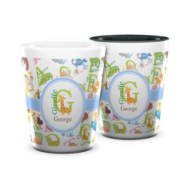 Custom Animal Alphabet Ceramic Shot Glass - 1.5 oz (Personalized)