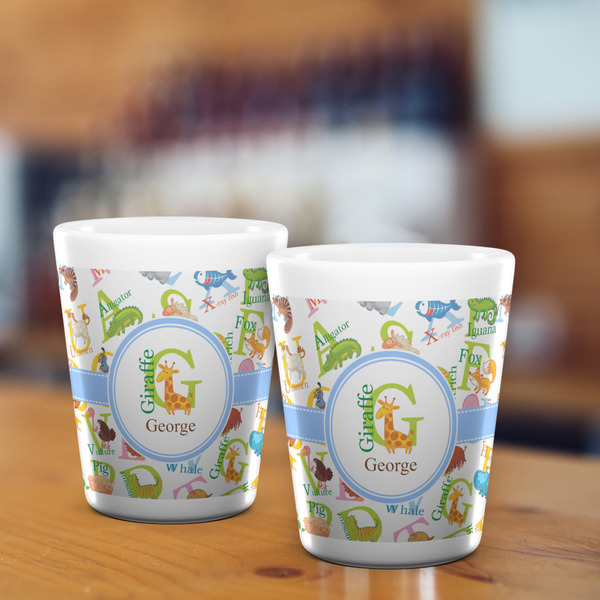 Animal Alphabet Shot Glass - White - LIFESTYLE