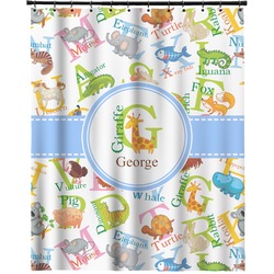 Animal Alphabet Extra Long Shower Curtain - 70"x84" (Personalized)