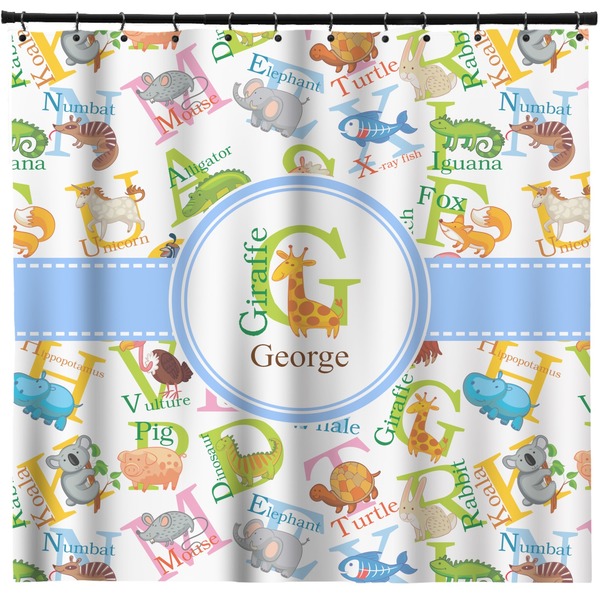Custom Animal Alphabet Shower Curtain (Personalized)