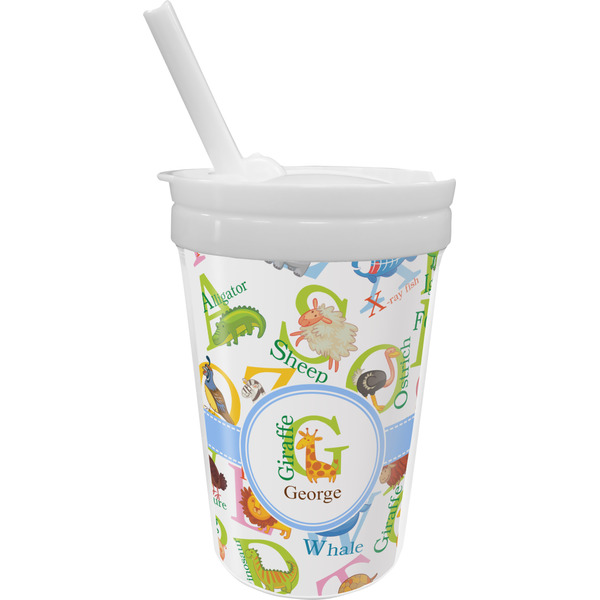 Custom Animal Alphabet Sippy Cup with Straw (Personalized)