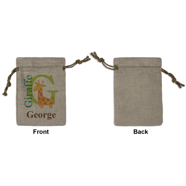 Animal Alphabet Small Burlap Gift Bag - Front Approval