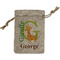 Animal Alphabet Small Burlap Gift Bag - Front (Personalized)